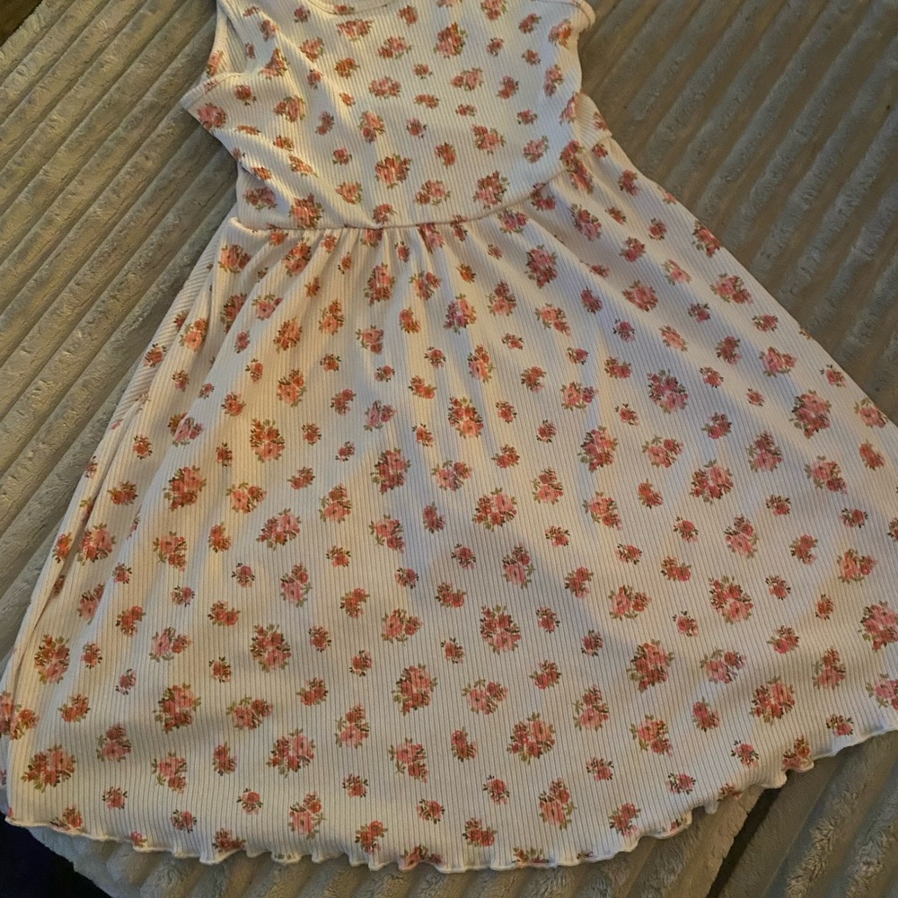 Floral Kids Dress in Pink and White